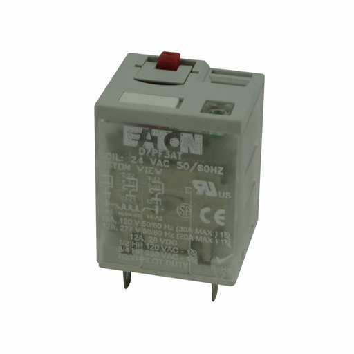 Product image for ETN D7PF3AT1 3PDT RELAY - 24 VDC CO