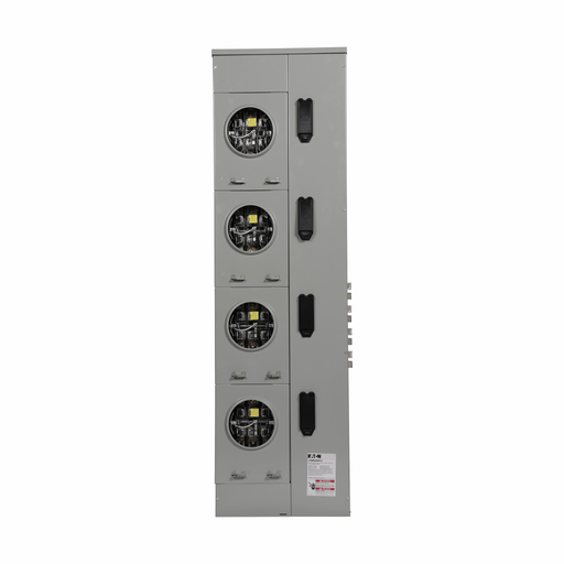 Product image for Eaton Electrical 37MM420R12 208 Star/120 VAC 225 Amp 3-Phase 4-Wire 4-Socket Aluminum Ringless Meter Stack Module