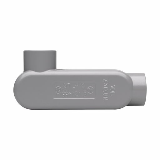 Eaton Crouse-Hinds series Condulet Series 5 conduit outlet body, Rigid/IMC, Copper-free aluminum, LR shape, 3/4"