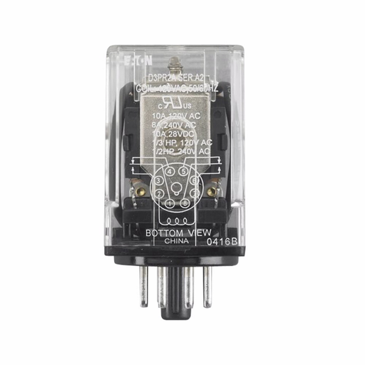 Product image for ETN D3PR3R 3PDT RELAY 12VAC COIL