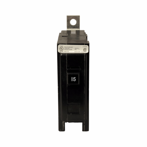 Product image for Cutler-Hammer QBHW1015 QB thermal magnetic circuit breaker,Quicklag industrial thermal-magnetic circuit breaker,20 A,22 kAIC,Single-pole,120/240 V,Non-Interchangeable,Q17,QBHW