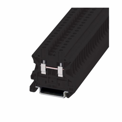Product image for Cutler-Hammer XBUT4BK XB IEC terminal block, Screw connection single level-through-feed, Black, 10 AWG/4 mm2 maximum wire
