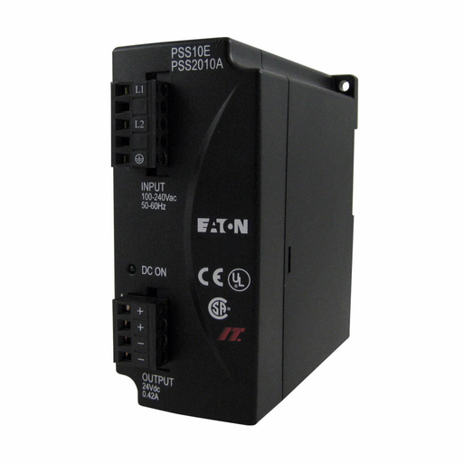Product image for Cutler-Hammer PSS160D Power Supply Switcher, IP20 enclosure, 20-14 AWG wire size, 2.3A rated operational current, 160W, Three-phase, 480-600V input voltage, 24 Vdc output voltage, 47-63 Hz, TS35 rail or chass