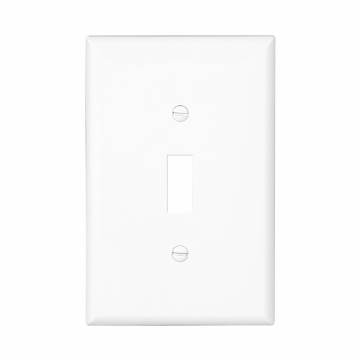Mayer-DDS-Eaton Toggle wallplate, White, Toggle Cutout, Polycarbonate, Single- gang, Mid-size-1