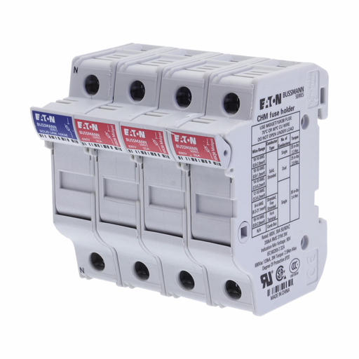 Eaton Bussmann series CHM modular fuse holder, 600V (UL), 690V (IEC), 30A (UL), 32A (IEC), 200 kAIC, Modular fuse holder, Three-pole - CHM3DNU