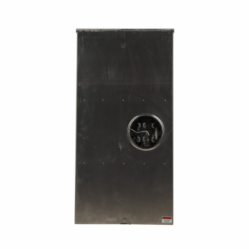 Product image for Cutler-Hammer UATH7330UFLCH meter socket, 1-pos commercial or resi service, 320A, Over/under, Large hub cover plate hub mounted, 7-jaw, 1-ph, 3/8 inch stud, Lever bypass, Gnd conn (#14-#2 Cu), Al, Tripl