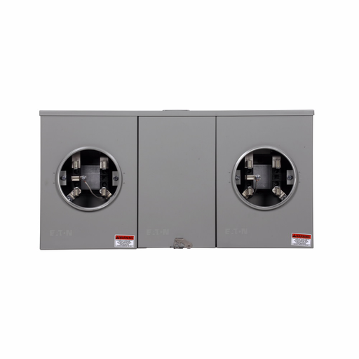 Product image for Cutler-Hammer U2R1121BCRCH meter socket, Multi position resi service, 100A, Over/under, 3-5/16 inch hub cover plate, #6-250 kcmil, 5-jaw, 1-ph, #8-2/0 AWG, Three-wire, Ringless, 600 Vac