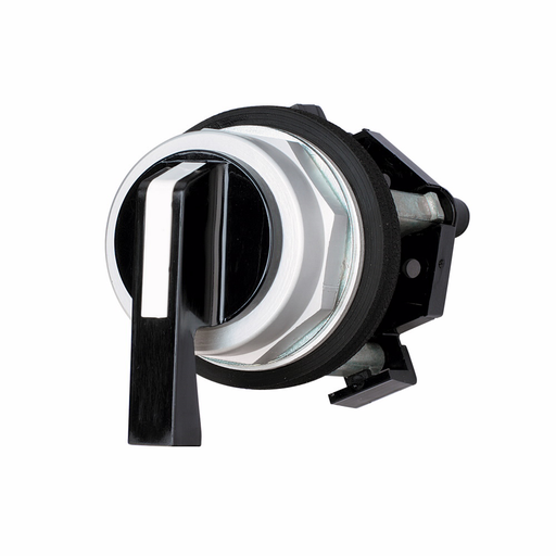 Product image for Cutler-Hammer HT8JDH3AA5 HT800 pushbutton, 30.5 mm, Watertight/Oiltight-HT800, Selector switch unit, NEMA 3, 3R, 4, 4X, 12 and 13, Non-illuminated, Two-position, Maintained, maintained, Black actuator,