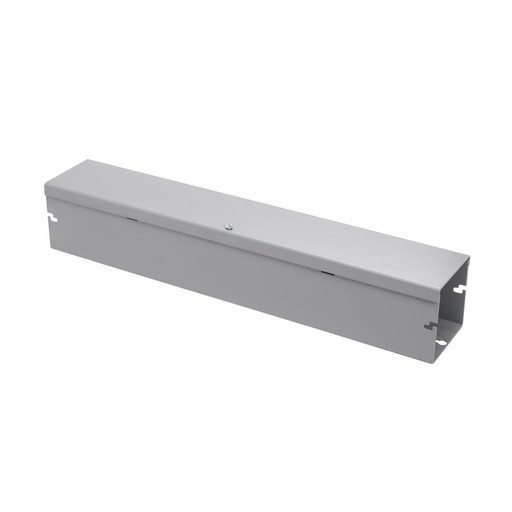 Product image for B-Line 6612-HSNK 6" x 6" x 12" HSNK wireway, Thru holes, No knockouts, Hinged cover, NEMA 1, Steel, Hinged, ANSI 61 gray, 16 gauge