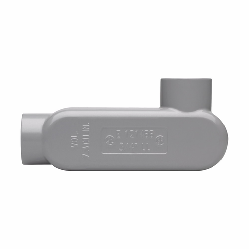 Eaton Crouse-Hinds series Condulet Series 5 conduit outlet body, Rigid/IMC, Copper-free aluminum, LL shape, 3/4"
