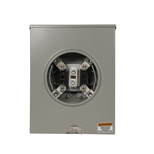 Product image for Cutler-Hammer UBHRS212BCH meter socket, 1-pos resi service, 200A, Over/under, 3-5/16 hub open, #8-250 kcmil,4-jaw, 1-ph, #8-250 kcmil, horn bypass, 3-wire, Ringless, 600 Vac