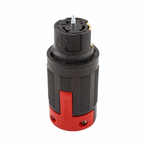 Mayer-DDS-Eaton locking connector, #10-6 AWG, 50A, Industrial, 125/250V, Back wiring, Black, red, Non-NEMA, Three-pole, Four-wire, Nylon, 0.44 to 1.25 in, California standard-1