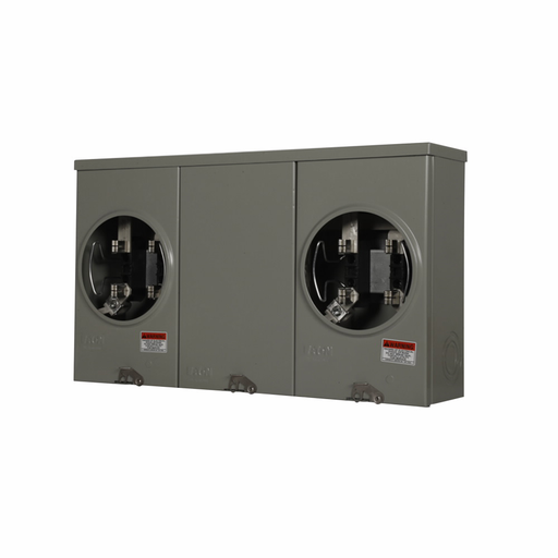 Product image for Cutler-Hammer UBH2R2332TCH meter socket, Multi position resi service, 200A, Over/under, 5x5 hub open, #6-350 kcmil, 4-jaw, 1-ph, #8-250 kcmil, Horn bypass, 3-wire, Ringless, 600 Vac