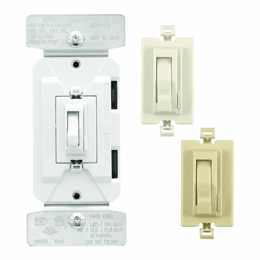 Mayer-DDS-Eaton toggle dimmer, Univ. toggle dimmer w/ preset White/Ivory/Light Almond, Bo-1