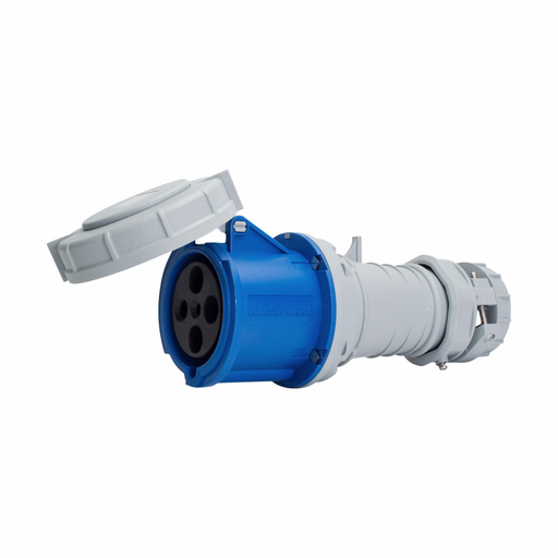 Product image for Arrow Hart Wiring AH460C9W 60 Amp 250 VAC 3-Phase 3-Pole 4-Wire Blue Watertight Pin and Sleeve Connector
