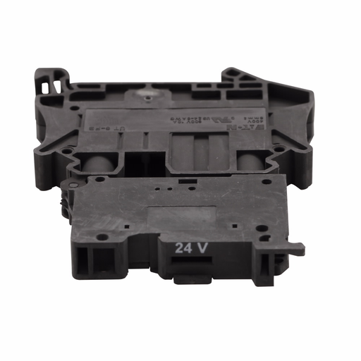 Product image for Cutler-Hammer XBUT6FBNL24 XB IEC terminal block, Fuse Terminal Blocks with LED 12-30V, 1-2.5 mA, Black, 8 AWG/6 mm2 maximum wire