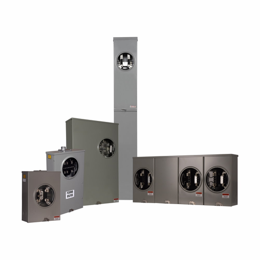 Product image for Cutler-Hammer STL131A120CH meter socket, Transformer rated socket, 20A, Under, Solid top, 13-jaw, Pre-wired test switch, 600 Vac