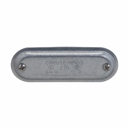 Product image for Crouse-Hinds 570 1-1/2" Steel Blank Conduit Body Cover, Form-7