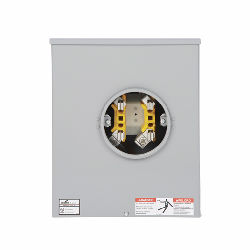 Product image for B-Line UG204-F-SS Single Meter Socket, 200 A, Underground, 4 jaws, Ring type, 3, Steel, Stainless steel type 304, Front, 1 pole, 3 wires, #6 - 350 MCM line lug size, #6 - 250 MCM load lug size, None