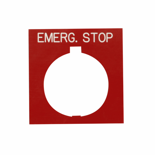 Product image for Cutler-Hammer HT8SP13 HT800 pushbutton legend plate, HT800 series, Watertight and Oiltight Legend Plate, Black, Legend: E-STOP, Standard