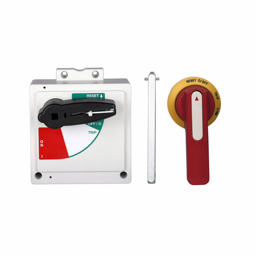 Product image for Cutler-Hammer KLHMVD24R molded case circuit breaker accessory handle mechanism, Universal rotary through-the-door handle mechanism, LG-Frame, Frame J-K, Red, Series G, 24 in