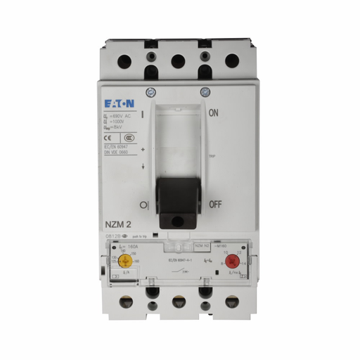 Product image for Cutler-Hammer NZMN2-M200 Series NZM motor protection circuit breaker, NZM2-frame, NZMN2, Thermal-magnetic trip, Three-pole, 200A, 690 Vac, 750 Vdc, 50 kAIC, Motor protection, 1000-1750A delayed, Screw,