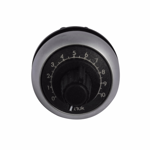 Product image for Cutler-Hammer M22-R4K7 M22 Potentiometer, 22.5 mm, Knob, Bezel: Silver, Black, IP20, Quantity: 25