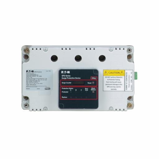 Product image for Cutler-Hammer SPD120480Y3A SPD, For direct bus mounted panel boards (PRL1a, 2a, 3a, 3E), 120 kAIC, 277/480V wye (4W+G), Standard feature package and surge counter, Internal integrated mount, 320 L-N, 320 L-G,