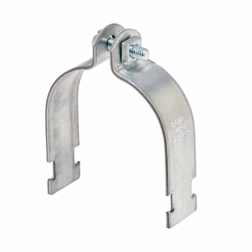 Mayer-DDS-Eaton B-Line series strut pipe clamps and accessories, .12" height, 7.000" length, 1.25" width, Steel, Include combination recess hex head machine screw, O.D pipe conduit clamp, Electro-plated zinc, 5/16"-18-1