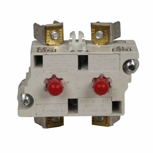 Product image for Eaton Electrical 10250T42 30.5 mm 600 VAC 10 Amp 2NC Spade Terminal Silver Standard Push Button Contact Block