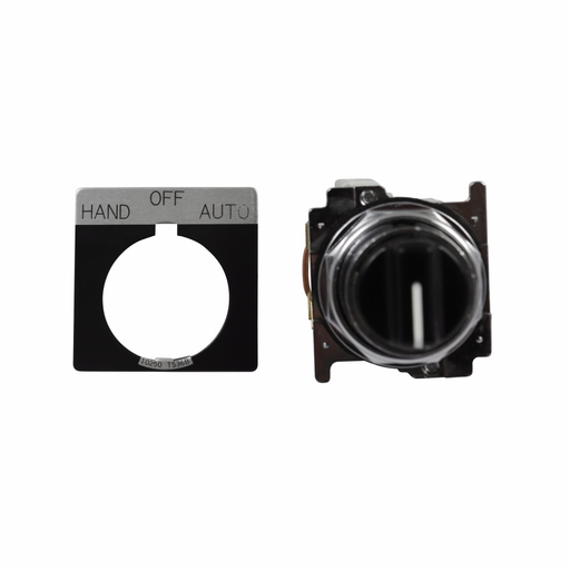 Product image for Eaton Electrical 10250T22KB-POP 600 VAC 2NO 2NC 30.5 mm 3-Position Black IP65 Knob Non-Illuminated Selector Switch