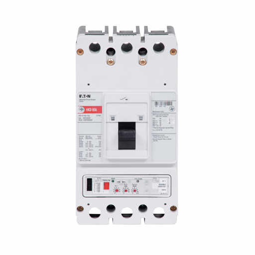 Product image for Cutler-Hammer HKD3400F Series C molded case circuit breaker frame, K-frame, HKD, Frame only, Fixed thermal, Fixed magnetic trip type, Three-pole, 400 A, 600 Vac, 250 Vdc, 100 kAIC at 240 Vac, 65 kAIC at