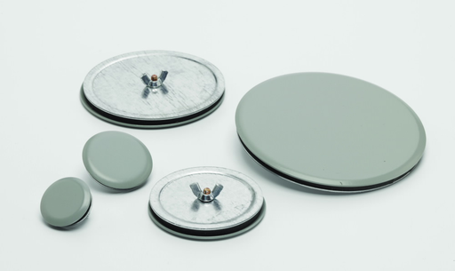 Mayer-DDS-Eaton B-Line series other enclosure accessories, ANSI 61 gray polyester powder coated, 1-1/2 inch, Protects openings, pushbuttons and conduit openings, Steel, Oil-tight Hole seals, Hole seals-1