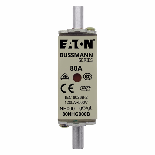 Product image for BUSS 80NHG000B NH FUSE 80AMP 500V S