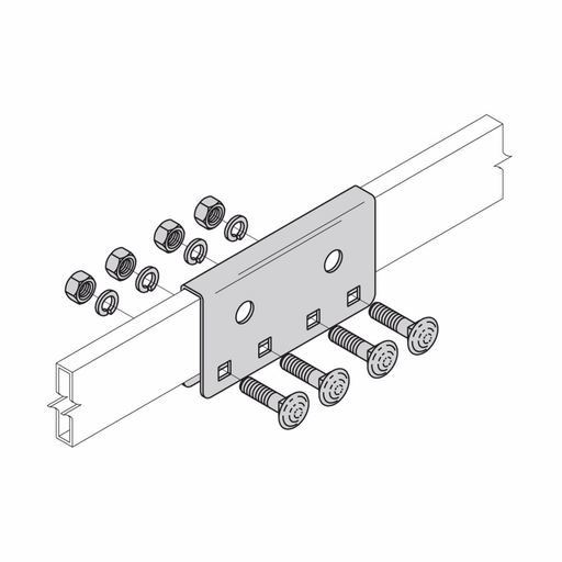 Product image for B-Line SB2135BZ 1-1/2 Inch Black Zinc Structural Steel Heavy Duty Cable Runway Butt Splice Clamp and Kit