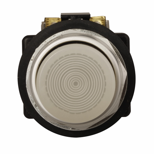 Product image for Cutler-Hammer HT8GBGAT1 HT800 pushbutton, 30.5 mm, Watertight/Oiltight, Illuminated pushbutton, NEMA 3, 3R, 4, 4X, 12 and 13, Momentary, Extended, Incandescent, transformer light unit, 1NO, Green lens,