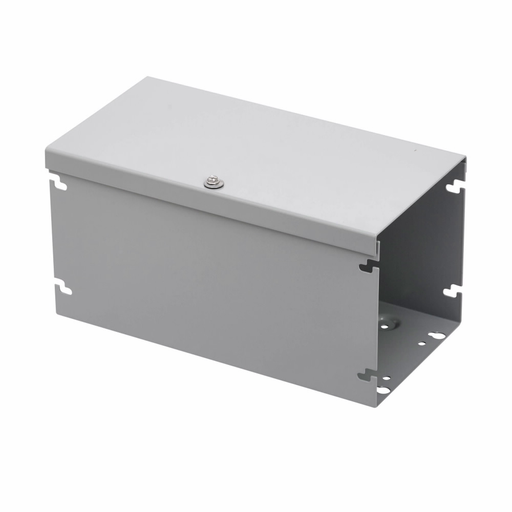 Product image for B-Line 8812-3RAHS-NK 8" x 8" x 12" 3RAHS NK wireway, Embossed thru holes, No knockouts, Hinged cover, NEMA 1, Aluminum, Hinged, ANSI 61 gray, 0.08 inch
