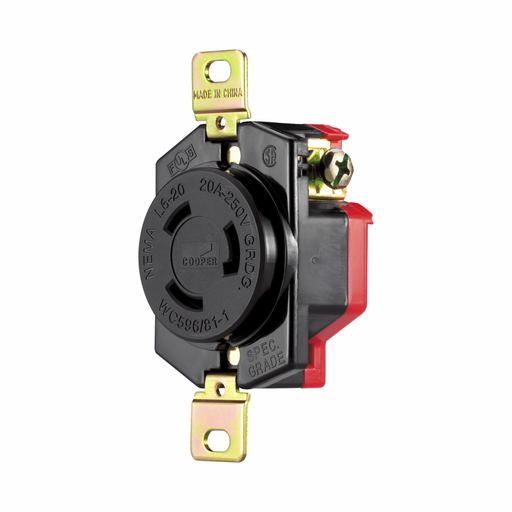 Product image for EWD L620R Recp 20A 250V 2P3W Lkg BK