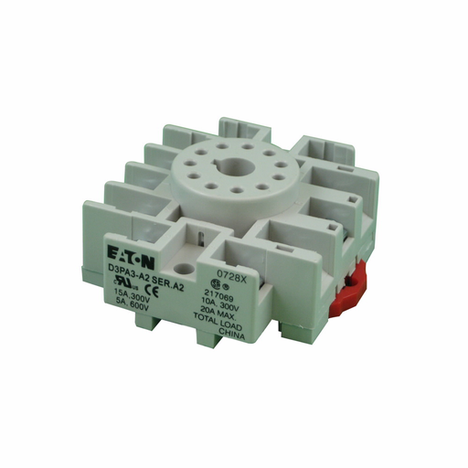 Product image for Eaton Electrical D3PA3 300/600 Volt 15/10 Amp Screw Clamp Terminal Relay Socket