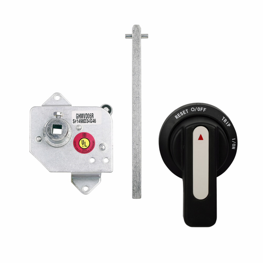 Product image for Cutler-Hammer GHMVD12B molded case circuit breaker accessory handle mechanism, Universal rotary, G-Frame, Frame J-K, Black, Series C, 12 in