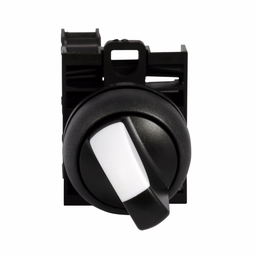 Cutler-Hammer M22S-WKV-K10 M22 modular pushbutton, M22 Selector Switch, Completed Device, 22.5 mm, Knob, Two-Position, V, Maintained, Non-illuminated, Bezel: Black, Button: Black, 1NO, IP67, IP69K, NEMA