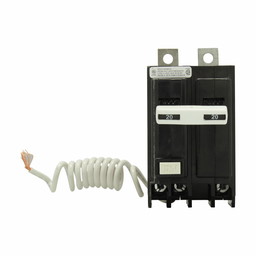 Cutler-Hammer QBGFT2020 QB GFCI circuit breaker,Ground fault circuit breaker,20A,10 kAIC,Two-pole,120/240V,Common trip,5 mA Trip sensitivity,#14?0 Cu, #12?0 Al,QBGF