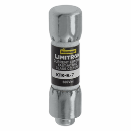 Eaton Bussmann series KTK-R fuse, LIMITRON Fast-acting fuse, Rejection style, Specialized circuits and industrial control, 7 A, Class CC, Non-indicating, Ferrule end x ferrule end, 200 kAIC, Melamine tube, Standard, 600 V