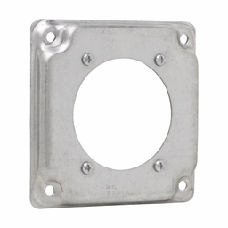 Product image for Crouse-Hinds TP518 4" Square Surface Cover, (1) 30-50 Amp Receptacle (4-wire), 2-9/64" Hole, 1/2" Raised, 5.5cu.in, Steel