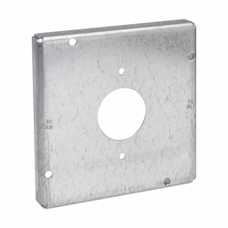 Crouse-Hinds TP724 4-11/16" Square Surface Cover, 1-Single Receptacle 1-13/32" Dia., 1/2" Raised, 9.0cu.in, Steel