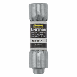 Eaton Bussmann series KTK-R fuse, LIMITRON Fast-acting fuse, Rejection style, Specialized circuits and industrial control, 7 A, Class CC, Non-indicating, Ferrule end x ferrule end, 200 kAIC, Melamine tube, Standard, 600 V