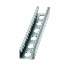 B-Line B42SH-120GLV 1-5/8"W x 1"H Channel, 9/16" x 11/8" Slotted on 2" Centers, 12ga, 10ft Length, Pre-Galvanized