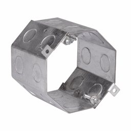 Product image for Crouse-Hinds TP642 4" Octagon Concrete Box, 4" Deep, 1" & 3/4" Double Row KOs, Steel