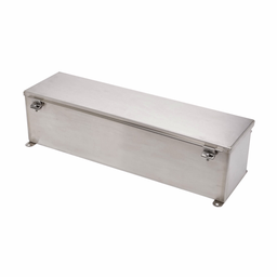 B-Line 4430-4XSWT Wiring Trough, 4" x 4" x 30" 4XSWT wiring trough, Welded external mounting feet, Hinged cover, NEMA 4X, 304 stainless steel, Seamless poured in-place, Hinged, #4 b