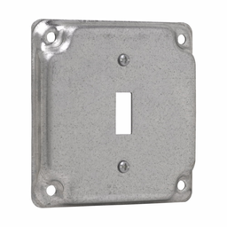 Product image for Crouse-Hinds TP512 4" Square Surface Cover, (1) Toggle Switch, 1/2" Raised, 5.5cu.in, Steel